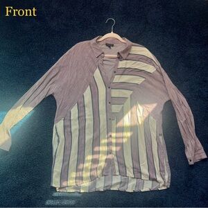 Topshop Asymmetrical Linen like Button Down